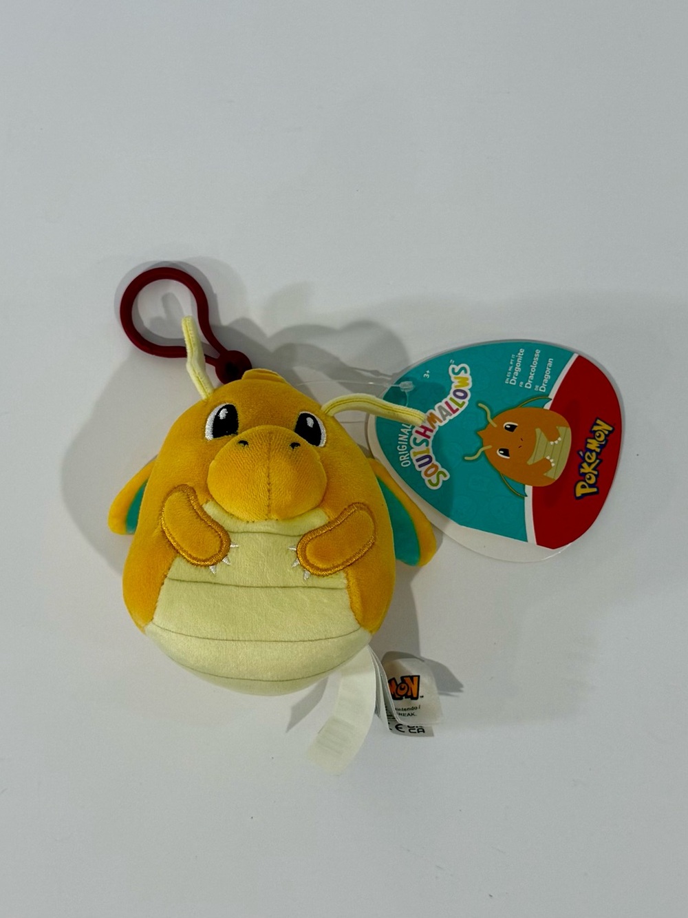 Squishmallows Pokemon Dragonite Small Plush Clip On Keychain NWT